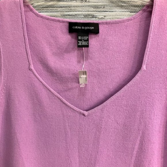 NWT!  CABLE & GAUGE - Size Large - Lavender 20 Inch Length Top - New! - Picture 3 of 6